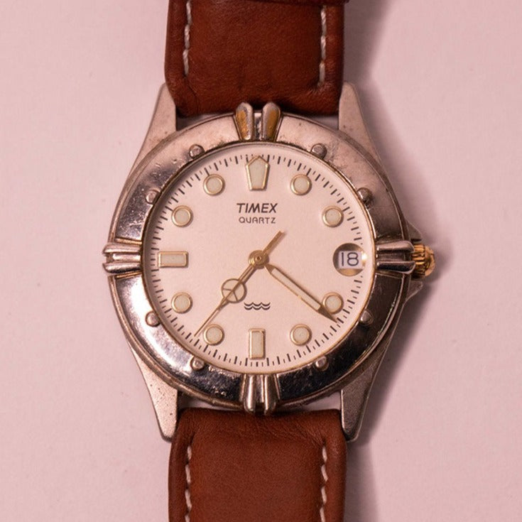 Two Tone Timex Elegant Dress Watch 395 LA Battery Cell  display picture 2