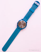 Vintage Blue Life par ADEC montre | Vintage tout bleu Citizen Quartz montre