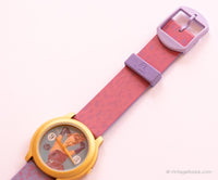 Vintage Pin-Up Girl ADEC Watch | Pale Purple & Pink Retro Wristwatch