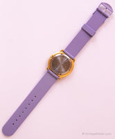 Chica pin-up vintage adec reloj | Muñeco de pulsera retro de color púrpura pálido y rosa