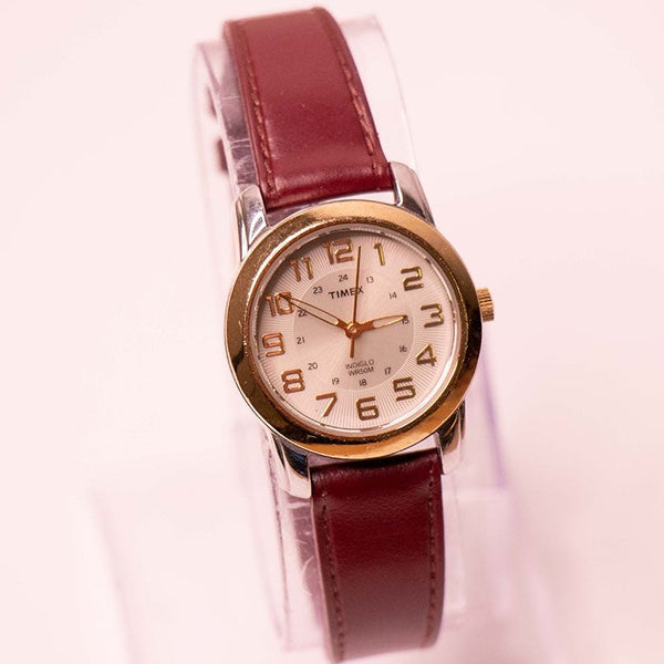 Ultra Elegant Silver and Gold-Tone Timex Watch Indiglo WR50M