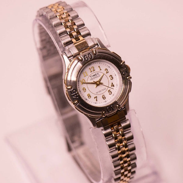 Metallic Two Tone Timex Indiglo Watch WR 30M from ths 90s