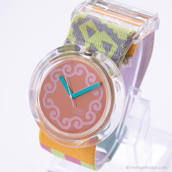 1992 Swatch Pop PWK155 Corolla reloj | Ultra raro pop de la década de 1990 Swatch
