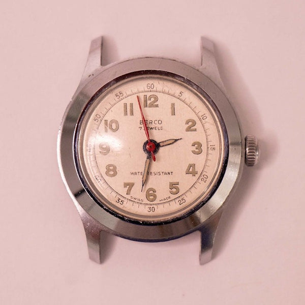 Berco 7 Jewels Swiss ha fatto orologio per parti e riparazioni - Non funzionante