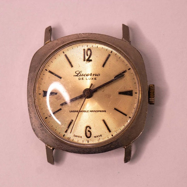 Lucerna de Luxe Swiss hecho mecánico reloj Para piezas y reparación, no funciona