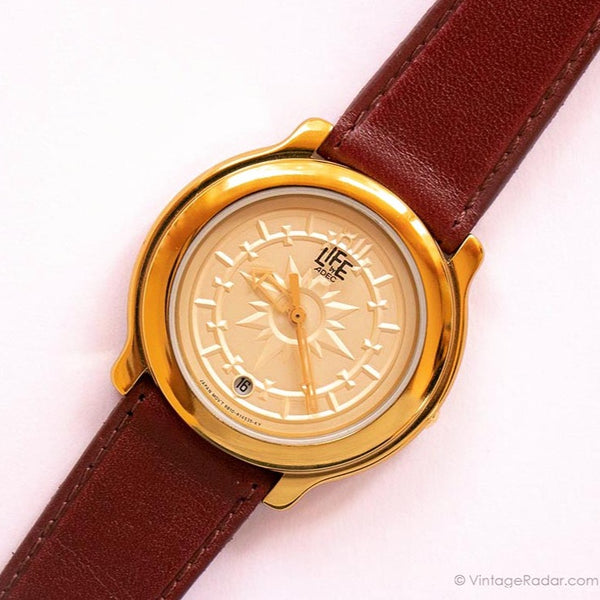 Vintage Gold-tone LIFE by ADEC Watch | Elegant Citizen Quartz Watch