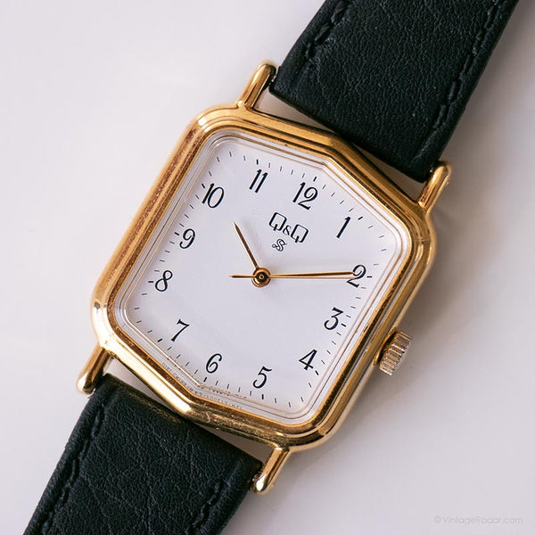 Orologio meccanico Vintage Q & Q per donne | Elegante orologio da polso tono in oro