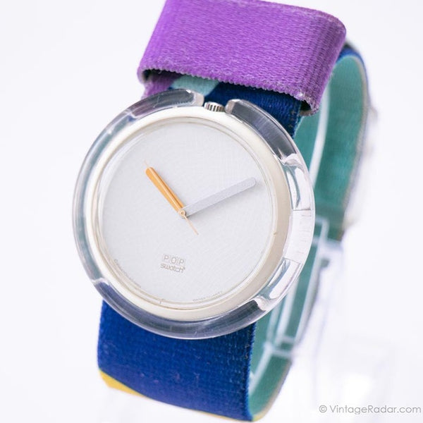 1989 Swatch Pop PWBW104 Blanc de Blanc Uhr | Seltener 80er -Jahre -Pop Swatch