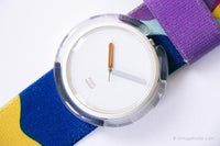 1989 Swatch Pop PWBW104 Blanc de Blanc montre | Rare 80s pop Swatch