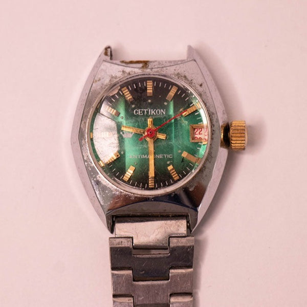 Vintage suizo hecho cetikon reloj Para piezas y reparación, no funciona