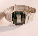 Casio 593 A163W Alarme Chronograph Quartz à tons d'argent de 34 mm montre