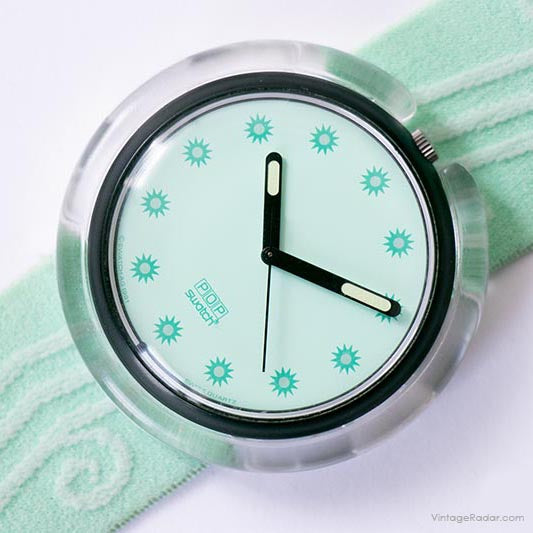 1992 swatch Pop PWB166 Mint Sea reloj | Pop verde menta raro swatch