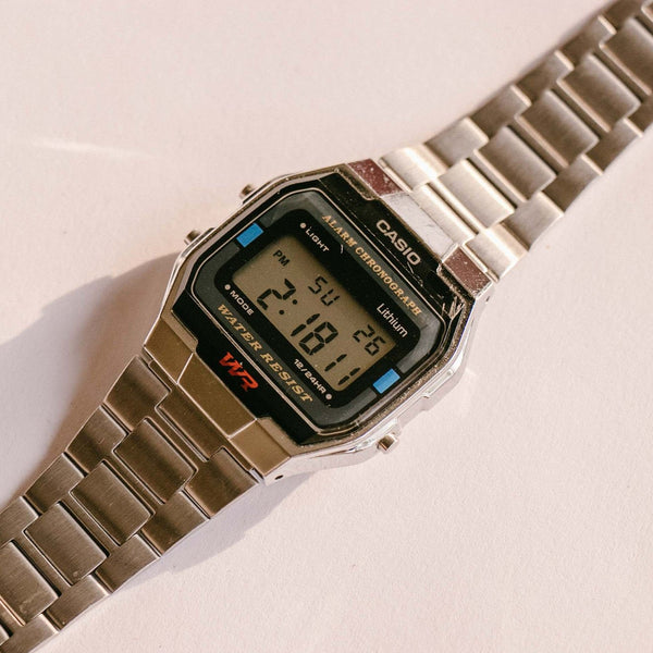 Casio 593 A163W Alarm Chronograph 34mm Silver-tone Quartz Watch