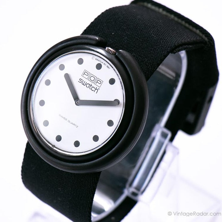 1987 Swatch Pop PWBB001 JET BLACK Watch | RARE Collectible 80s