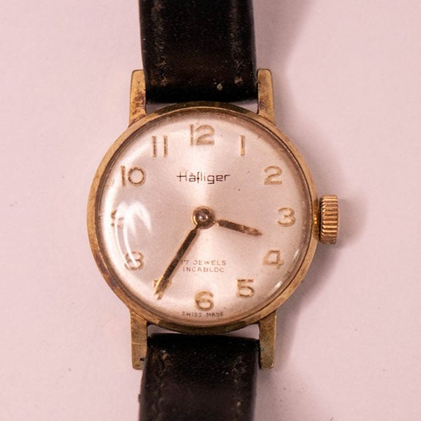 Hafliger 17 Juwelen Incabloc In der Schweiz hergestellt Uhr Für Teile & Reparaturen - nicht funktionieren