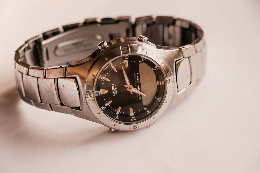 Casio Edifice EFA-110 2747 Dual Display Telememo 30 World Time Watch ...