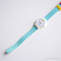 1985 Swatch LW104 gepunktete Schweizer Uhr | Seltener Jahrgang Swatch Lady