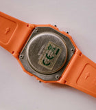 البرتقالي Casio F-91W إنذار Chronograph ساعة WR الكوارتز