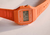 البرتقالي Casio F-91W إنذار Chronograph ساعة WR الكوارتز