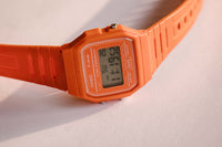 Orange Casio Alarme F-91W Chronograph Quartz WR montre
