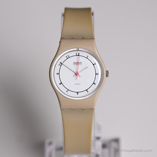 1984 Swatch GT102 Beige Arabisch Uhr | Vintage minimalistisch Swatch