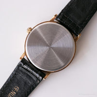 Vintage Jean Larive Swiss Mechanical Uhr | Schwarzes Zifferblatt Uhr für Sie