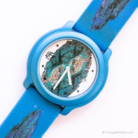 Vintage Blue Abstract Life by Adec Watch | Japan Quartz Watch by Citizen