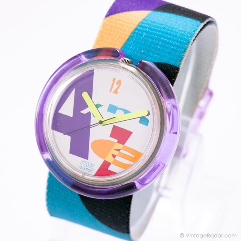 1991 Pop Swatch PWK141 Letterhead Watch | Funky Retro Swatch 1991 Pop Swatch PWK141 Letterhead Watch | Funky Retro Swatch