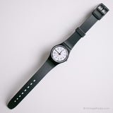 1987 Swatch LB116 الكلاسيكية اثنين ساعة | أبيض وأسود خمر Swatch