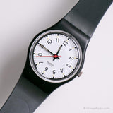 1987 Swatch LB116 الكلاسيكية اثنين ساعة | أبيض وأسود خمر Swatch