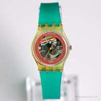 Vintage 1988 Swatch Lk114 Disque Rouge Uhr | Skelett Zifferblatt Swatch