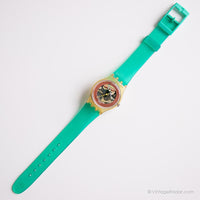 خمر 1988 Swatch LK114 Disque Rouge Watch | الاتصال الهاتفي الهيكل العظمي Swatch