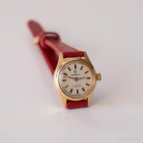 Vintage Candino mecánico reloj | Correa roja pequeña reloj para ella