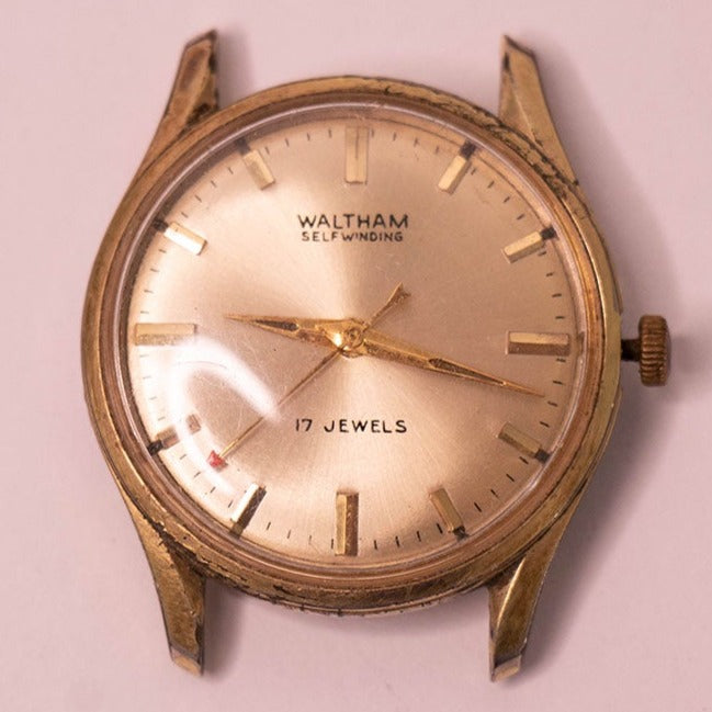 Waltham 17 Juwelen selbstwinkend Uhr fur Teile Reparaturen Vintage Radar