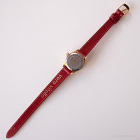 Candino mécanique vintage montre | Sangle rouge minuscule montre pour elle