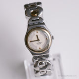 1999 Swatch Yss111g girando reloj | Vintage dos tonos Swatch Lady
