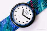 1987 POP Swatch BS001 Recco Blue Ribbon Watch | موسيقى البوب ​​النادرة Swatch 80s