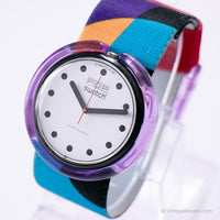 1987 Swatch POP PWBB101 JET NEGRO reloj | Pop raro Swatch 80