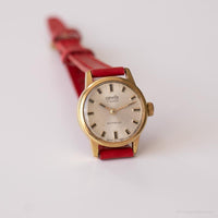 Vintage Corvette Mechanical Watch | Tiny Gold-tone Swiss Watch for Her