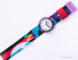 1987 Swatch POP PWBB101 JET NEGRO reloj | Pop raro Swatch 80