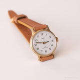 Tone d'or vintage Timex Mécanique montre | Montre à la bracelet de bureau pour elle