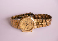 Chapado en oro Seiko Alarma 7T32-6A00 chronograph reloj Antiguo