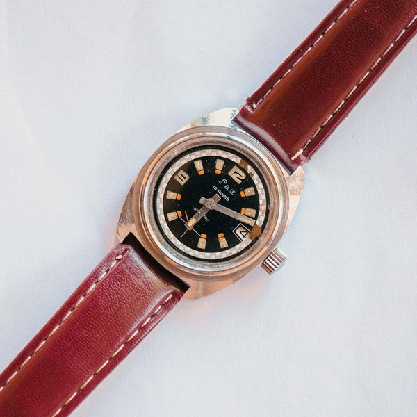 16 Rubis Pax Mecánico vintage reloj | El suizo de los hombres hizo buzo reloj