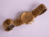Plaqué or Seiko Alarme 7T32-6A00 chronograph montre Ancien