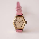 Vintage 17 joyas mecánicas reloj por acción | Damas correa rosa reloj