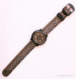 Mandala noir vintage ADEC montre | Psychédélique bohème montre