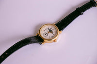 Gold-Tone Piranha Moon Phase Ladies Quartz reloj Antiguo