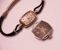 2 Art Deco Antique 10k Gold Elgin Watches for Parts & Repair - NOT WORKING
