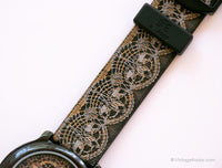 Mandala negro vintage adec reloj | Bohemio psicodélico reloj