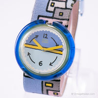 1993 Pop Swatch PMN101 Kasbannight Watch | Blue Pop Swatch 90s